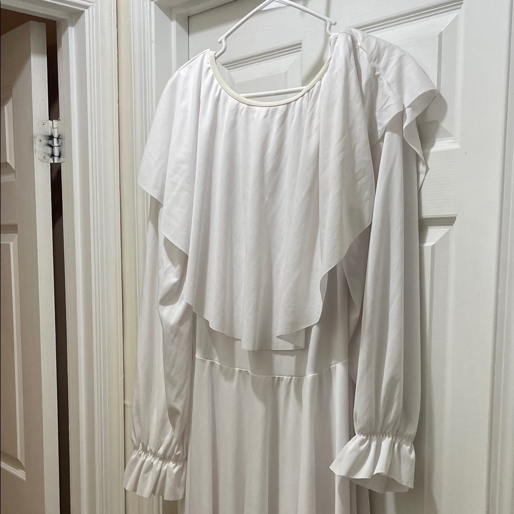 Elegant White Ruffled Dress